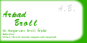 arpad broll business card
